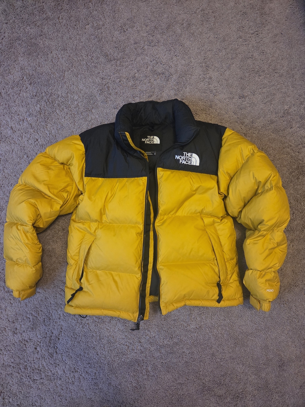 The North Face Men 1996 Retro Nuptse Jacket 700 Puffer Yellow Size S Rare Winter
